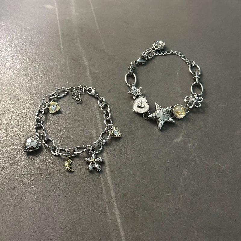 YK Diamond-set Flower Star Love Pendant Bracelet Cold Wind Personalized Commuter Bracelet Light Luxury High-end Jewelry