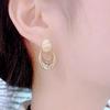 Spring and summer exquisite earrings geometric oval earrings retro hoop earrings earrings texture sense simple design