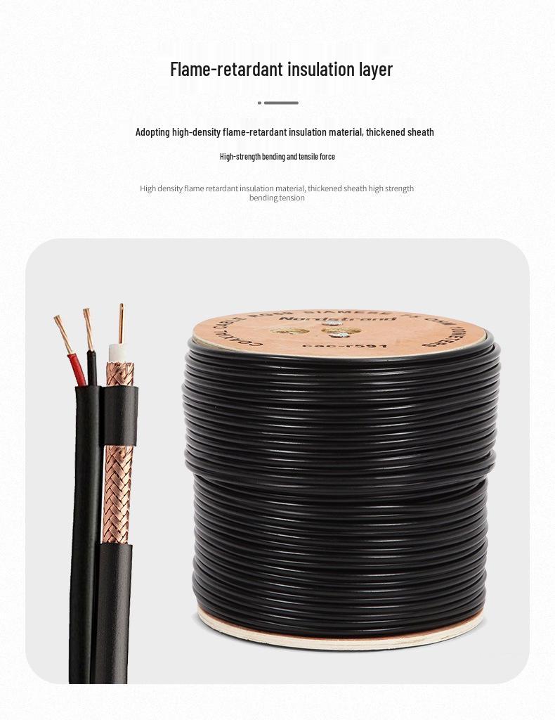 Zhongda Yuantong SYWV75-5 HD Coaxial Cable for Set-Top Boxes & Closed-Circuit Signal, 4 Shielded.
