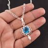 Heart Natural Swiss Blue Topaz 925 Silver Handcrafted Handmade Pendant Jewelry PP-4-2
