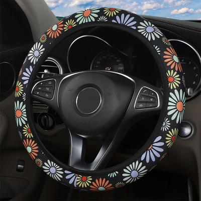 Car Steering Wheel Cover Breathable Non-slip No Inner Ring Elastic Ultra-thin Elastic National Windmill Handle Cover