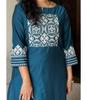 Women Designer Embroidered Kurta Pant Set Indian Bollywood Top Tunic Cotton Kurti Salwar Suit