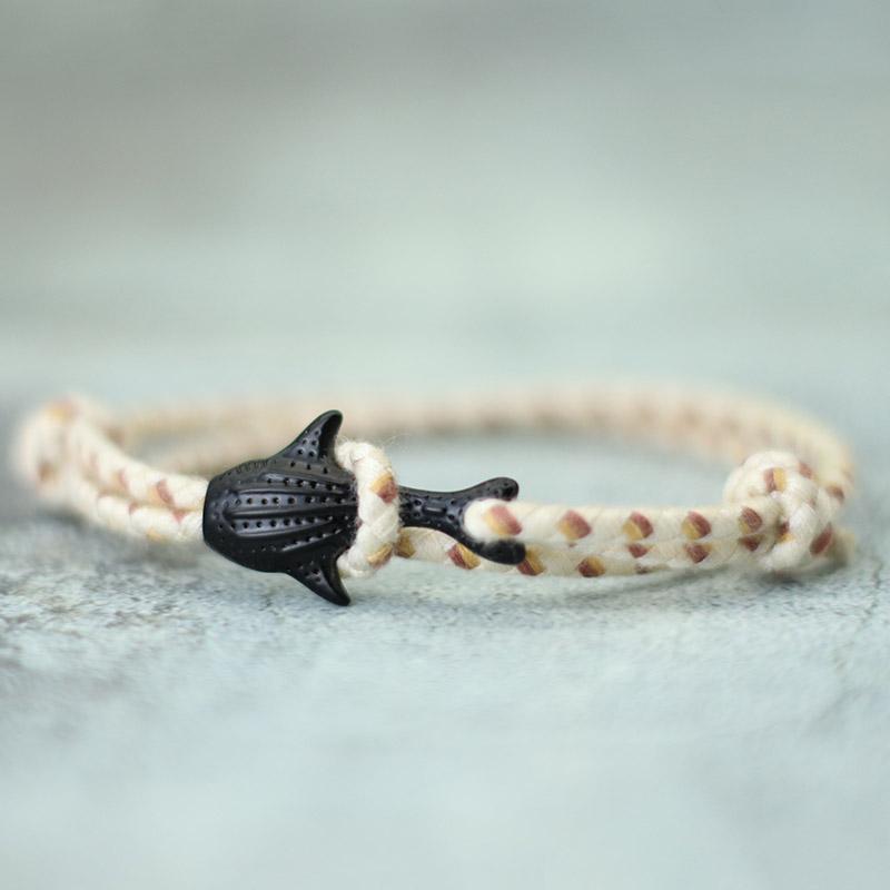 

New Marine Animal Shark Bracelet Unisex Double Layer Adjustable Cotton Cord Braclet Summer Beach Jewelry Surfer Brazalete Joias бежевый