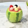 Watermelon Fruit Storage Container With Six Stainless Steel Forks For Children Gift
