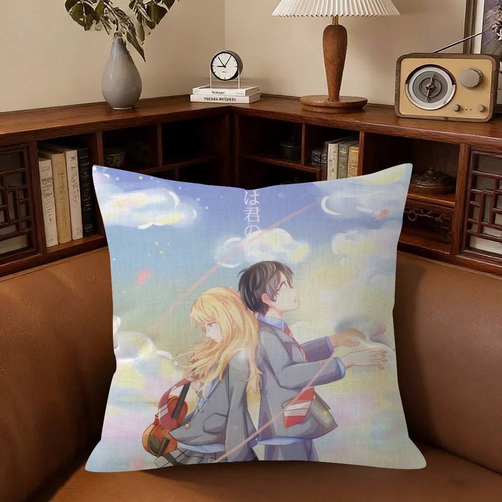 Anime Your Lie in AApril Movie  Pillow Anime Pillow Sofa Bed Head Pillow Cover Cushion Cover Fashion