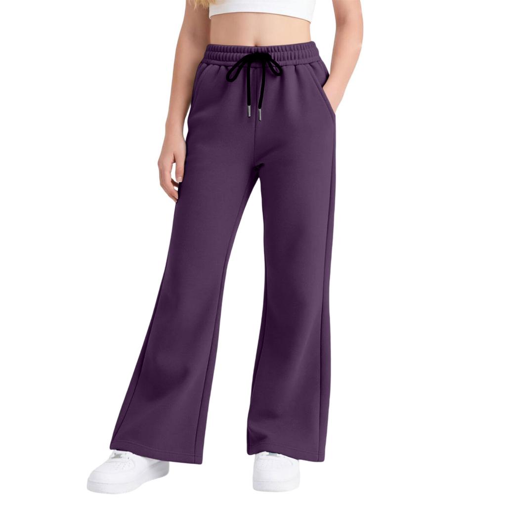 Kids Flared Leggings Stretchy Slim Fit Lined Pants for Fall Winter