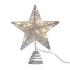 Lighted 3D Five- Star Christmas Tree Topper with Gold Glitter