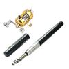 Mini Vara de Pesca Telescópica Portátil em Forma de Caneta de Bolso e Carretel de Pesca(Preto)