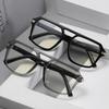 Optical Glasses Frame Men'S Trendy Retro Myopia Glasses Frame Double Beam Square Frame Anti-Blue Light Glasses Flat Mirror