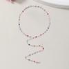 Women Necklace Colorful Faux Crystal Adjustable Length Deep V Neck Clothes Pairing Long Clavicle Necklace Prom Party Chest Jewelry