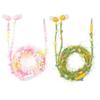 URIZONS [2 Peças] Fones de Ouvido Coloridos Peludos com Fio Tecido In-Ear - Fones de Ouvido Fofos para Meninas com Microfone, Sem Emaranhamento e Isolamento de Ruído para Crianças