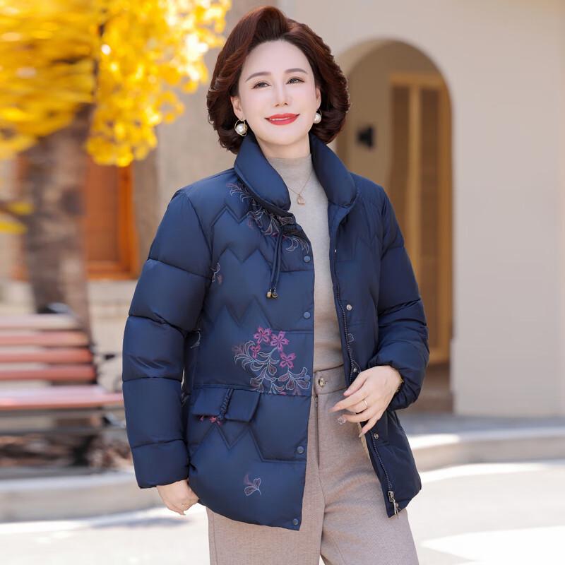 Women's Floral Embroidered Plus Velvet Winter Padded Jacket