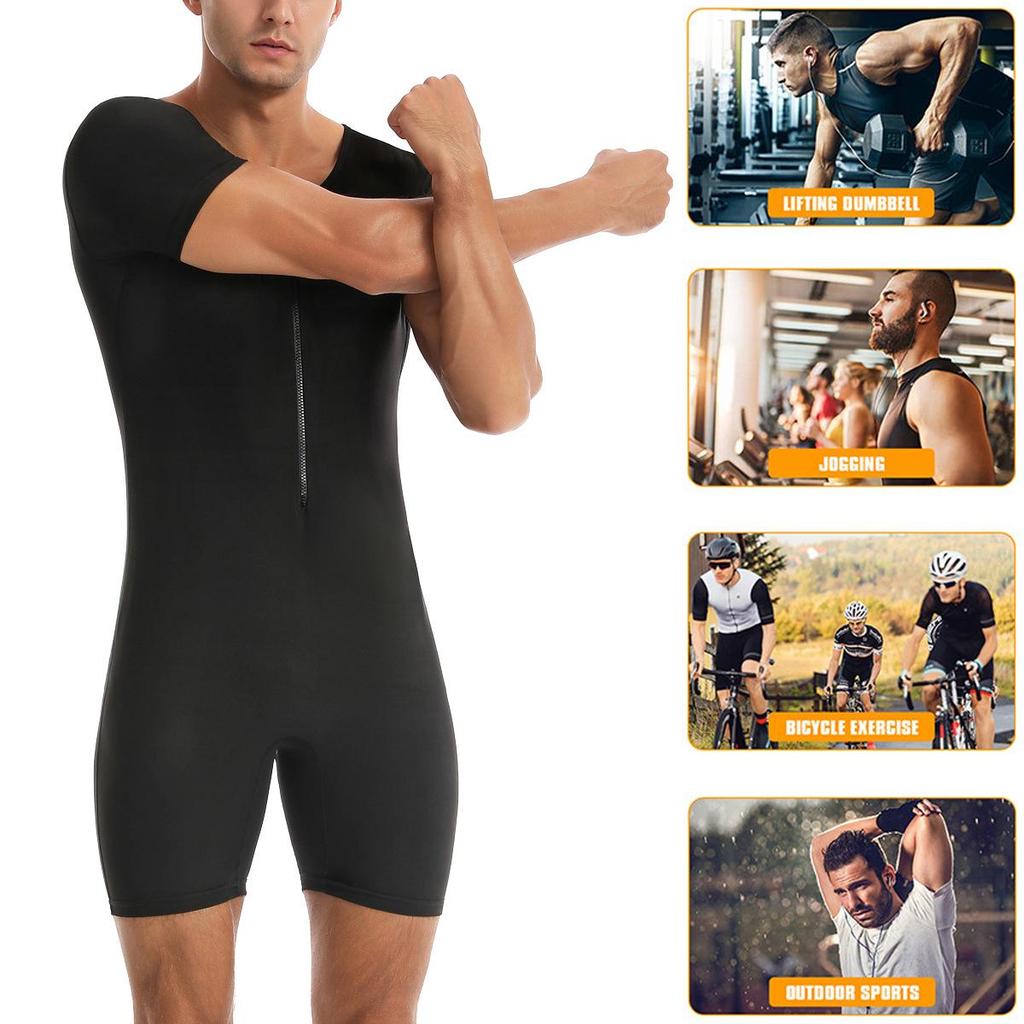 Heren Europees-Amerikaanse Fitness Sauna Bodysuit – Hoge Zweet Body Shaping Pak