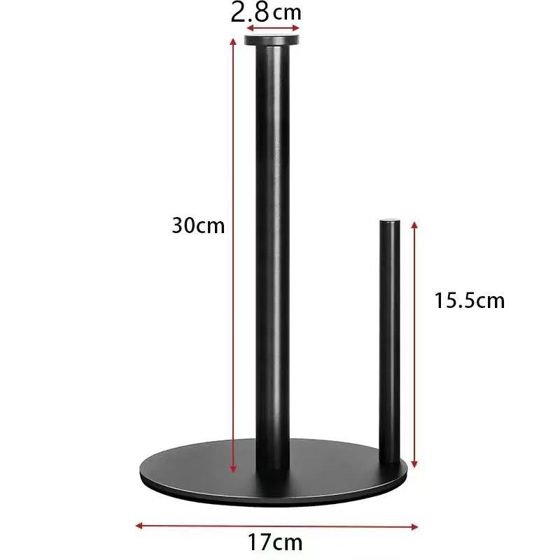 

Держатель для бумажных полотенец , Премиальный диспенсер для кухонного рулона из нержавеющей стали, Настольный органайзер для рулонов с утяжеленным основанием чёрный