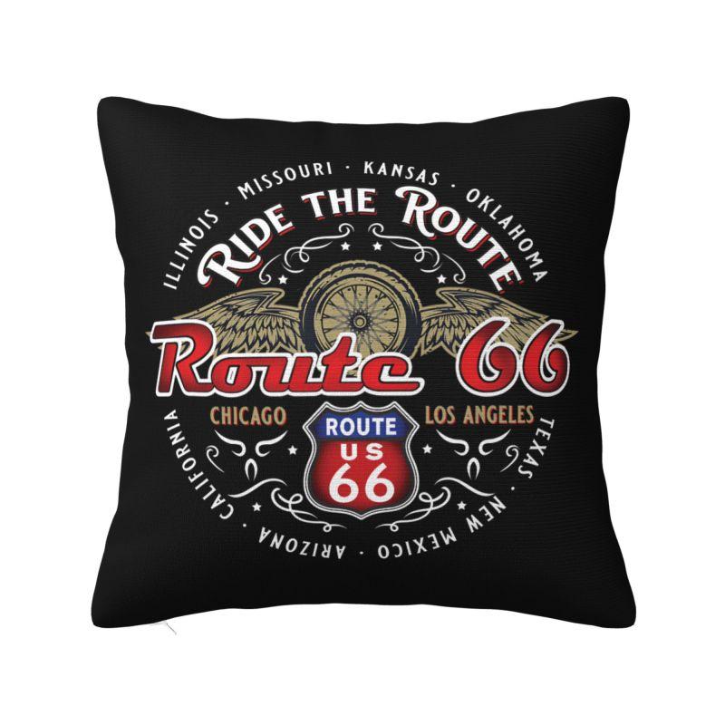 Born To Ride Route Throw Pillow Case cm for Living Room Americas Highway Cushion Cover Soft Polyester Pillowcase