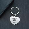 2026 Graduation Gifts Keychain Rectangle ID Tag Keychain Stainless Steel Key Ring for Women Men Collar Accessories Gift