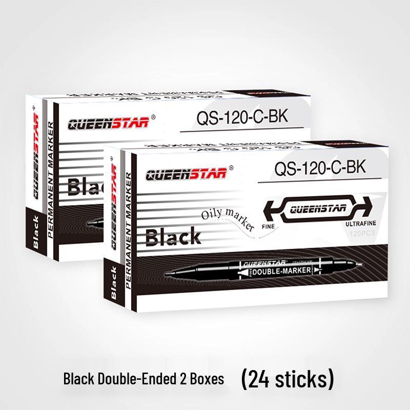 Compact Double-Ended Oil-Based Marker Pen Set - Black, Blue, Red Fine Liner, Quick-Drying & Fade-Resistant for Art & Painting