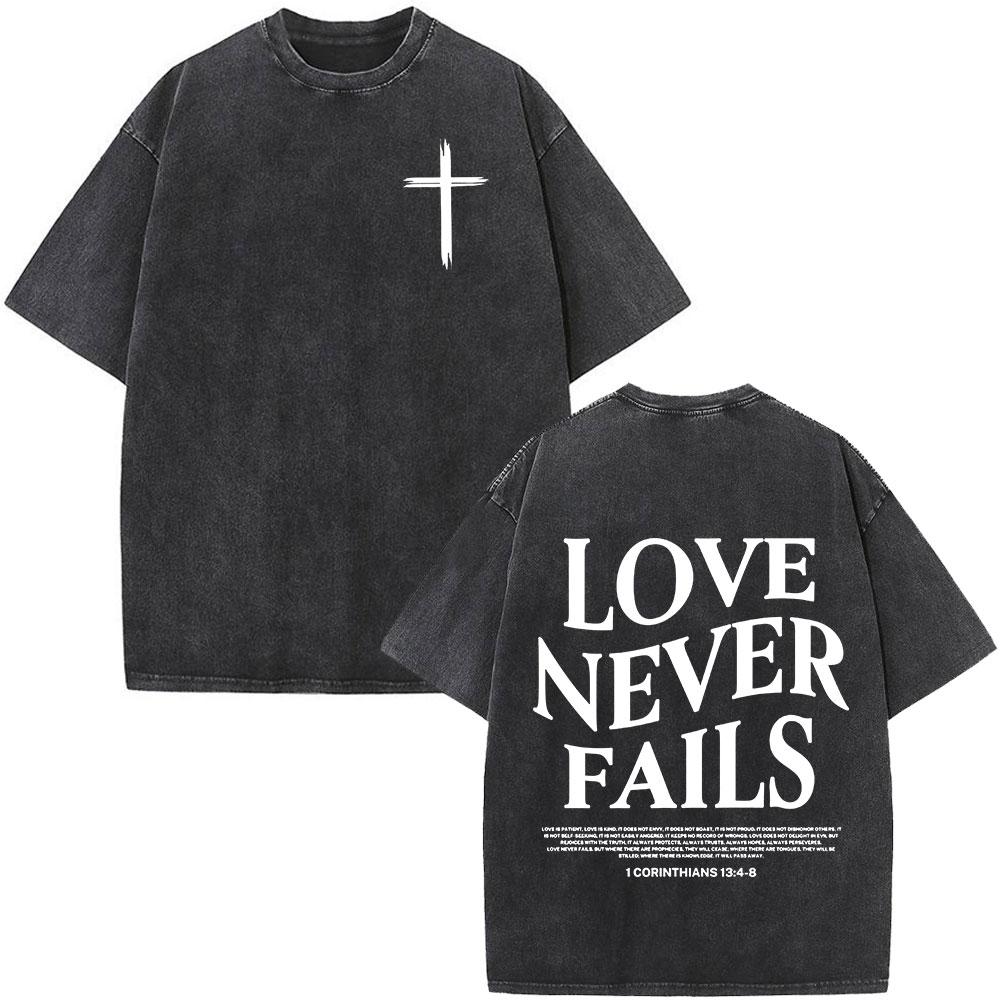 Christian Jesus Faith Over Fear Bible Verse Washed T-shirts Men Women Fashion Vintage Oversized T Shirts Harajuku Cotton T-shirt