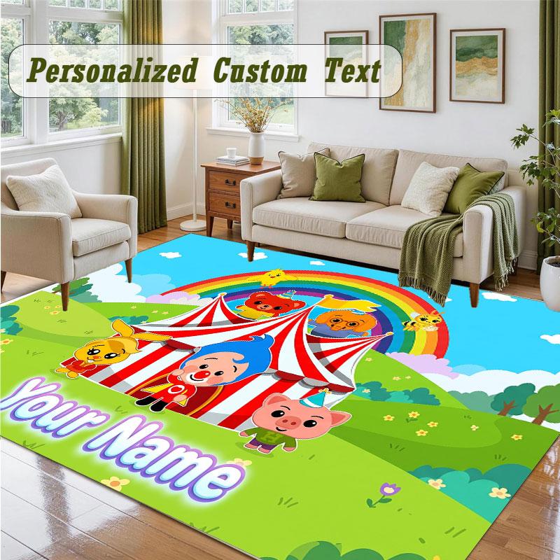 Crystal Velvet Square Rug Custom NameEl Payaso Plim Plim Pattern Non Slip Home Floor Decor Rug