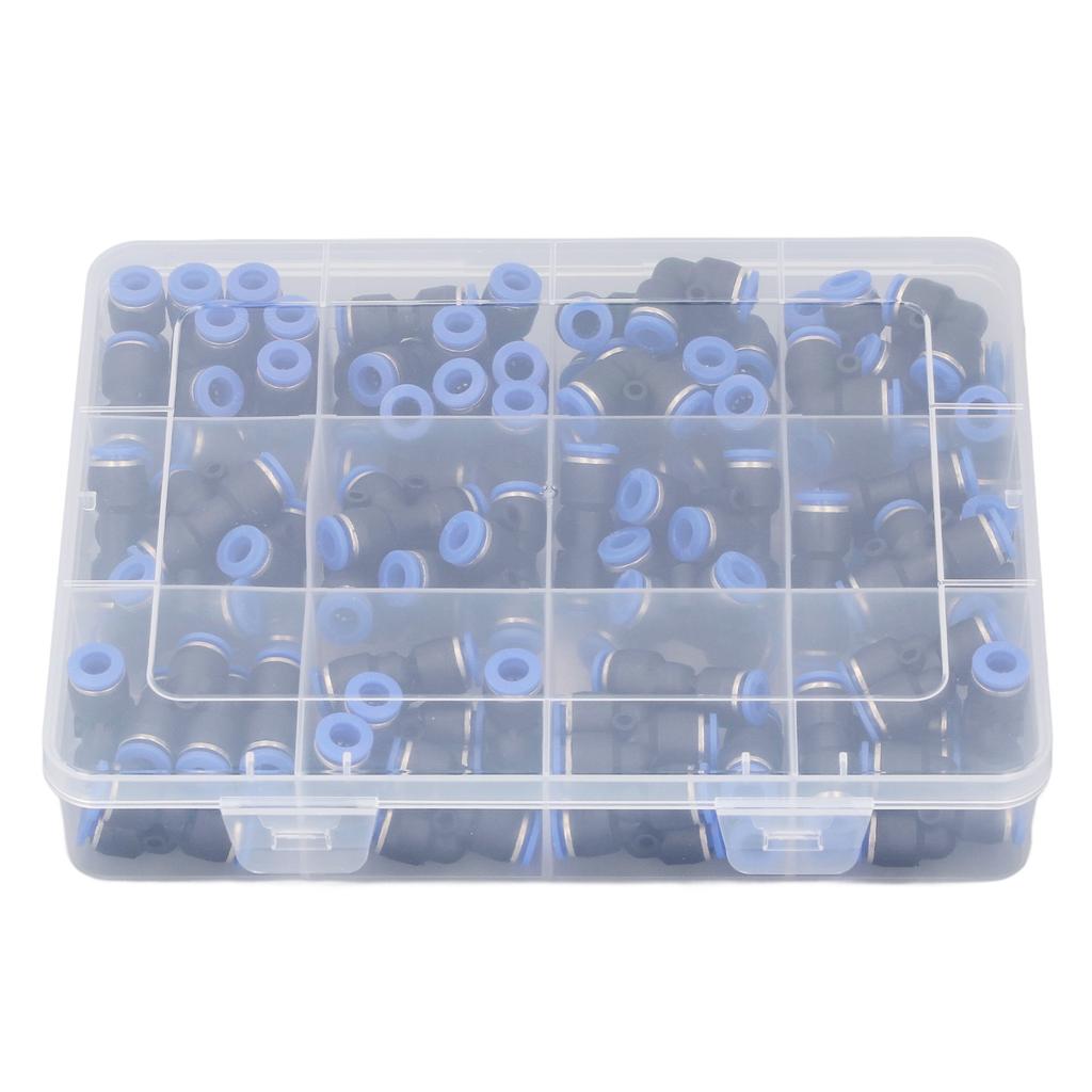 80 Pcs 1 4 Inch Pneumatic Fitting Kit Splitter Elbow Tee Straight Quick Connect Air Fittings for PU Nylon Soft PE Tube