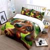Cute Dachshund With Its Head Hanging Down Pattern Duvet Cover Set Digital Print Colorful Polyester Bedding With Zipper Closur