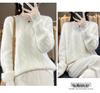 2023 Women's Wool Cable Knit Sweater: Loose, Warm, Round Neck, Slimming Fit for Autumn/Winter