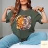 Ästhetisches T-Shirt Mond und Sonne Shirt Astronomie Liebhaber Geschenk Boho Himmelskörper Mond und Weltraum Tee