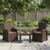 Garden Recliner Rattan Look 2 Pcs Brown and Taupe PP