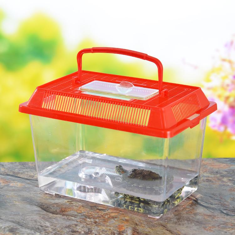 Transparent Multi-Size Handheld Pet Breeding Box and Tank for Turtles, Goldfish, and Hamsters