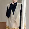 High-End Autumn Cross Placket Wool Cardigan Vest