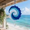 Crochet Kit for Beginners Ocean Wave Wind Spinner DIY Kit, Coastal Handmade Hanging Ornament Craft Beach House Home Decor Relaxing Crafting