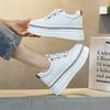 Fashion Leather Niche Platform Sports Shoes Autumn New Heightening Soft Leather Board Shoes Muffin Casual White Shoes