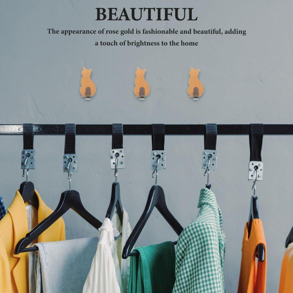 304 Stainless Steel Cat Hook Creative Cartoon Stainless Steel Hooks Adhesive Hooks  Bedroom Use