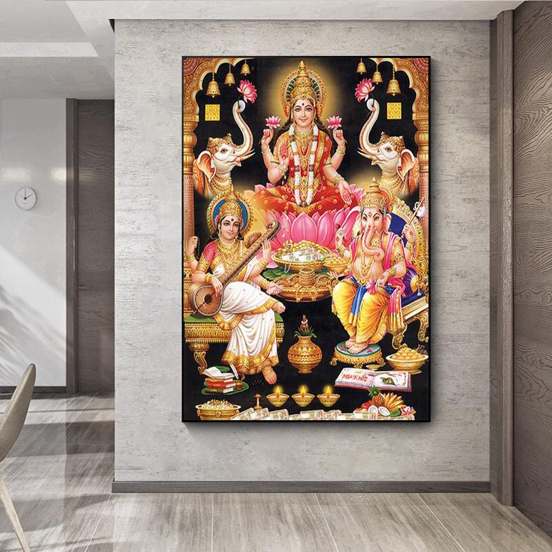 Lord Shiva with Colorful Background Canvas Painting God Shiv Pariwar Posters and Prints Wall Art Pictures Living Room No Frame No Frame