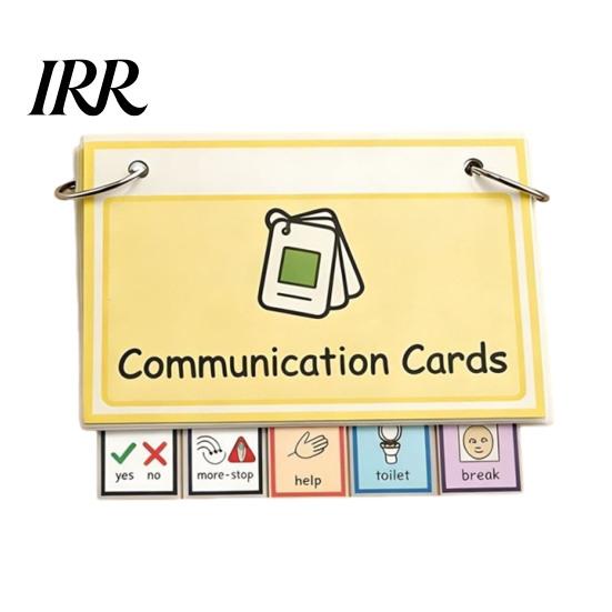 Reißfestes Kommunikationswerkzeug Grundbedürfnisse Karten Set Visuelle Hilfe Blitzkarten für AAC Sprachverzögerung Non-Verbal Tragbares Bildaustauschsystem