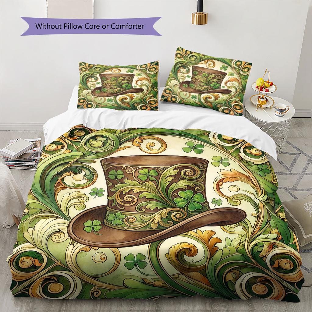 ChocolateFactory Pattern Bedding Quilt Set Quilt Cover Pillowcase Home Decoration Birthday Gift (1 * duvet cover + 2 * pillowcase, without core)