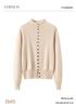 Lekasha 100% Pure Cashmere Cardigan Sweater - Solid Color, Half-High Collar, Autumn/Winter Style
