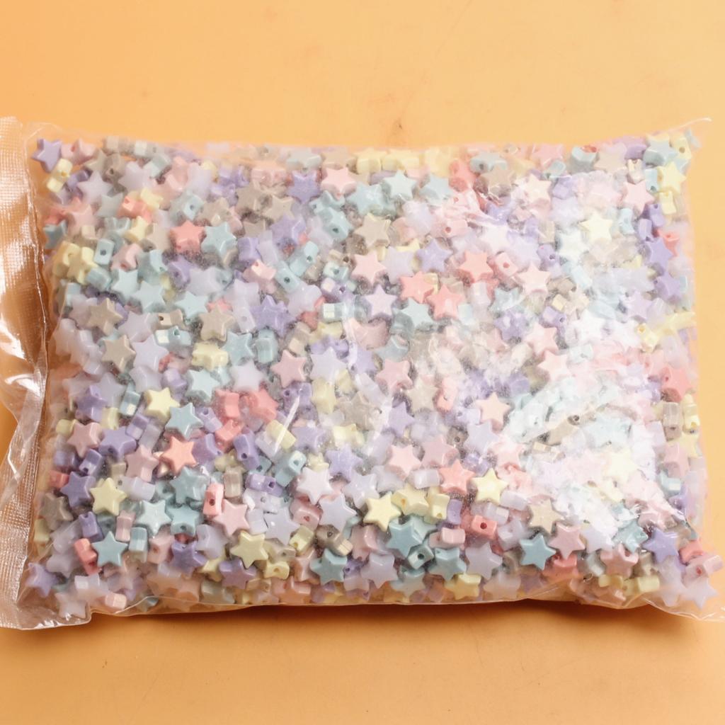 500g about2000Pcs Loose Spacer Beads DIY Accessories Acrylic Necklace 11mm For Jewelry Making Five-pointed Star Bracelet Handmade