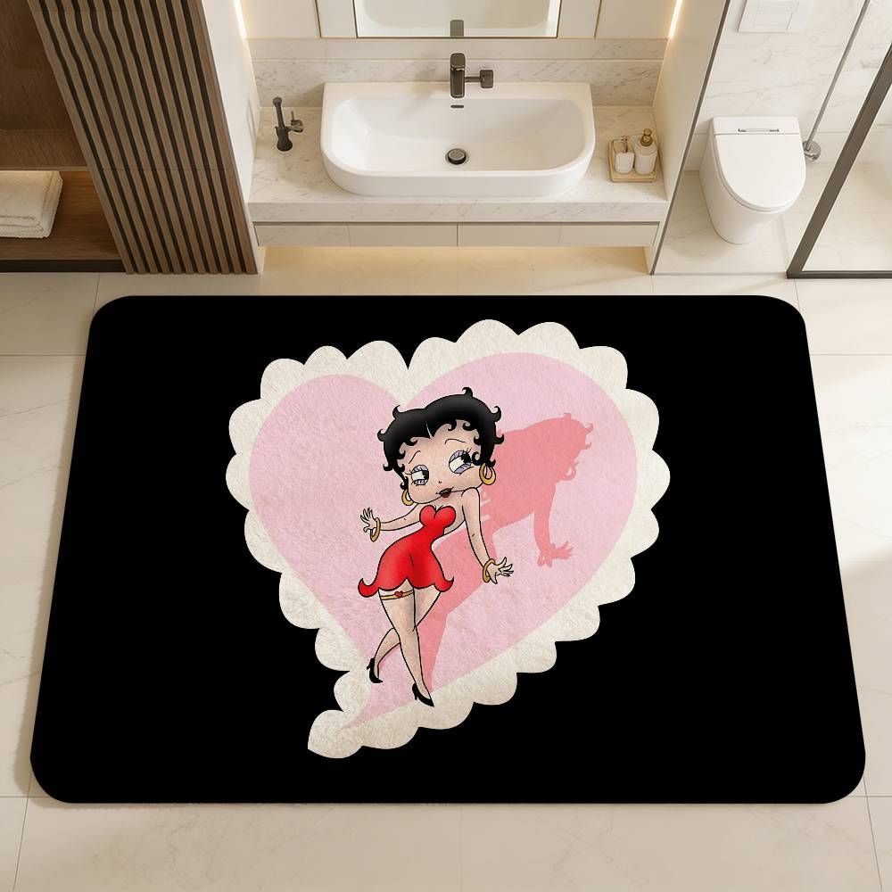 B-Betty Girl B-Boop Door Mat Washable Non-Slip Living Room Sofa Chairs Area Mat Kitchen Doormat Area Rug