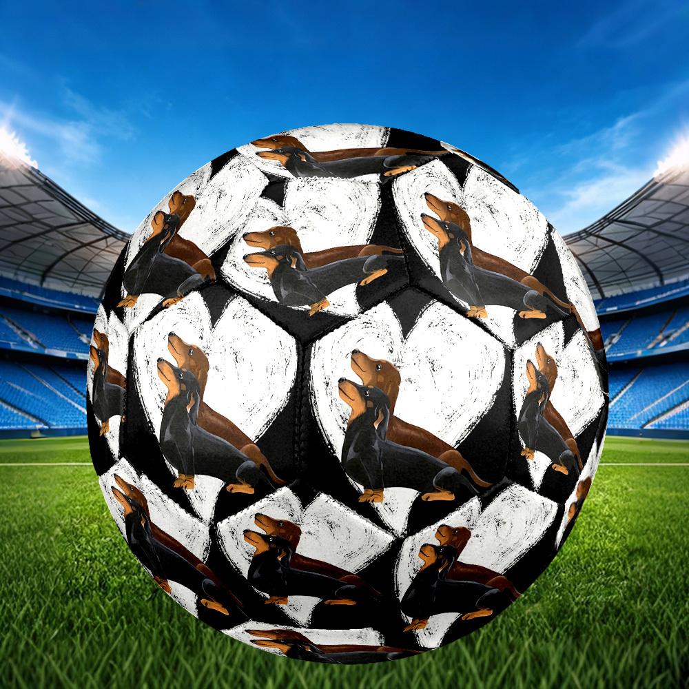 1pc Love Between Dogs Theme Soccer Ball Football, Size 5, Lightweight PVC, Outdoor Training Soccer Ball,Gift J6147