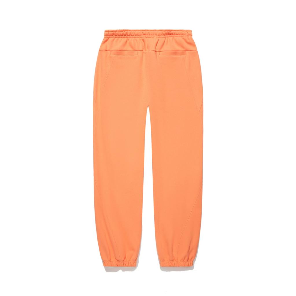 Li Ning Vital Series Solid Color Drawstring Loose Fit Knitted Sports Pants Men Bottoms Cloud-Brocade-Orange AKLU229-2