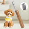 2pcs Professional Dog Hair Remover with Comfort Wooden Handle Durable Skin-friendly Stainless Steel Cat Brush Dog Grooming Comb