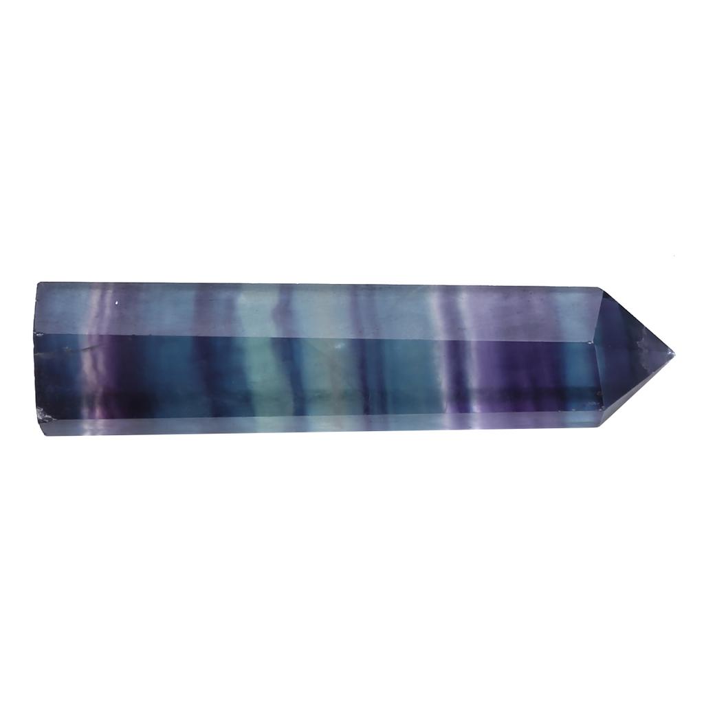 Natural Flourite Quartz Crystal Wand Colorful jewel Pure Point Healing