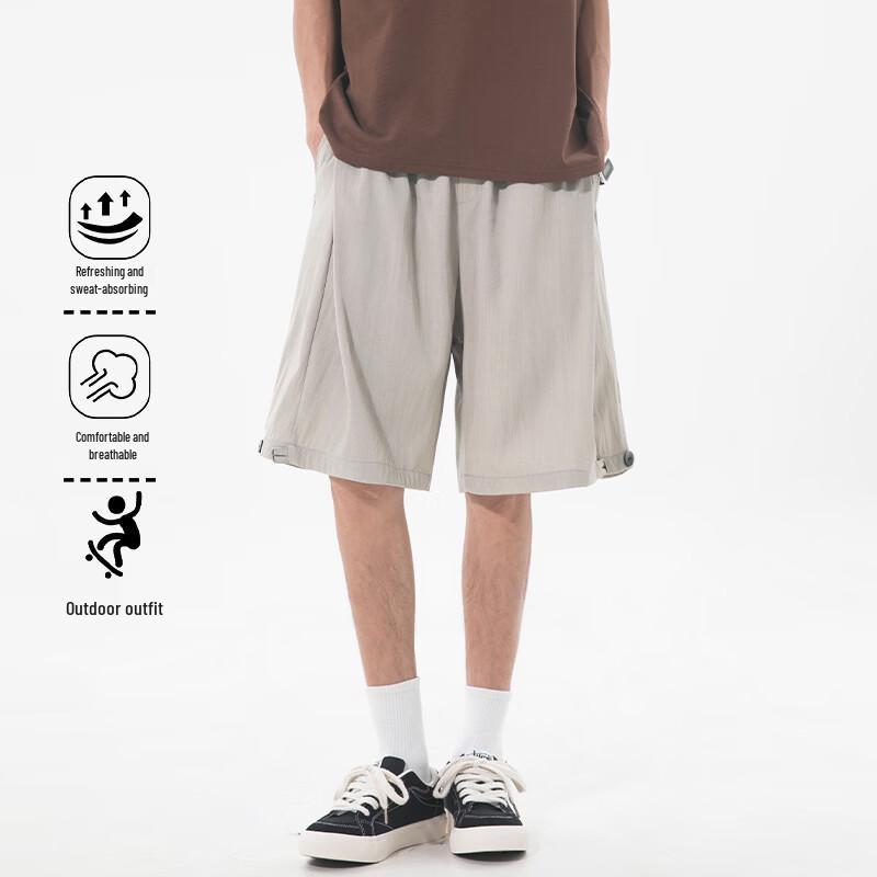 VUUG Men's American Retro Pleated Outdoor Casual Shorts
