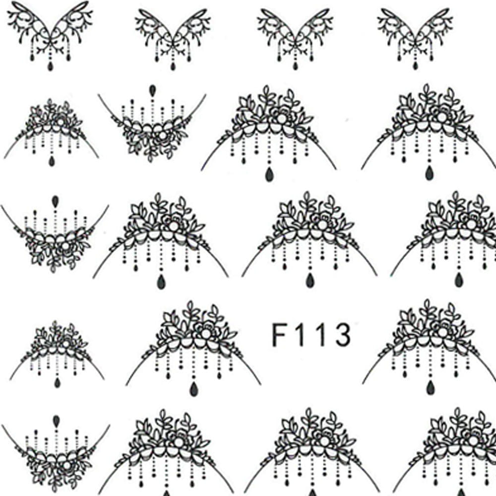 Naklejki Do Paznokci Cienkie Samoprzylepne Wzory Ornamenty Nr F113