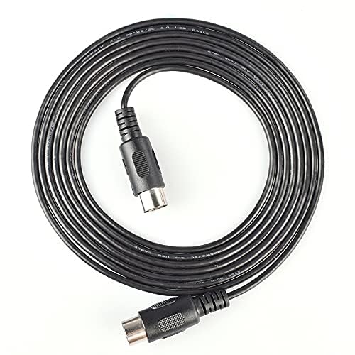 ABE MIDI Cable, Round 5-Pin DIN Plug To DIN Plug, AFMC, Black, 2m