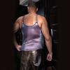 Sexy Men Oil Glossy Shiny Tank Tops Thin High Elastic Men Fashion Vest Shaper Wear Sleeveless T-Shirts Allure Cross Tops