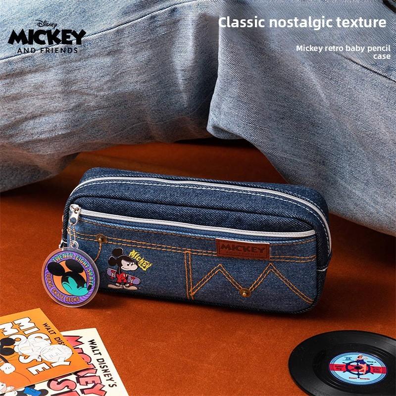 Mickey Mouse Retro Stationery Organizer With Denim Fabric For Middle School And High School