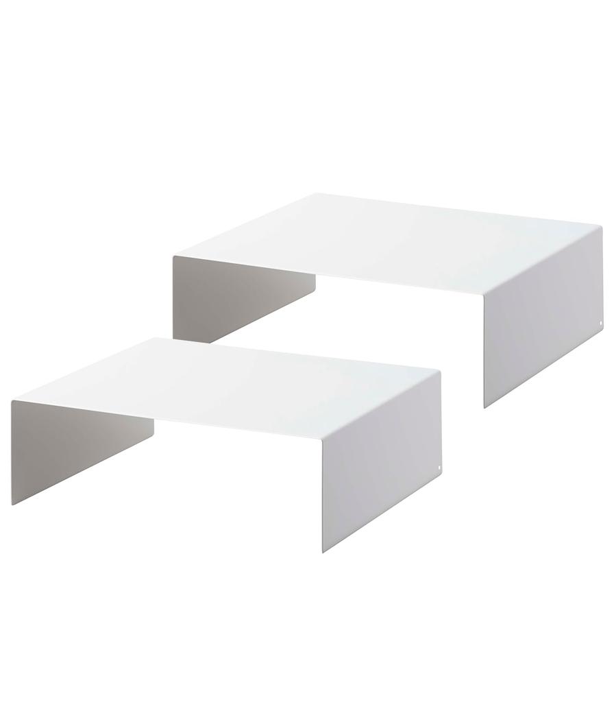 Yamazaki Jitsugyo 5566 Lower Storage Box Storage Set of Approximately Effectively Utilizes Dead Gap Storage Rack, 2, White, W31XD27XH10cm, Space,