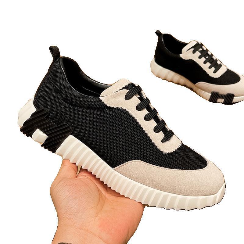 Outdoor Casual Shoes Men's Matte Leather Breathable Running Shoes Trendy Brand Light Luxury Fashion Contrasting Sports Shoes